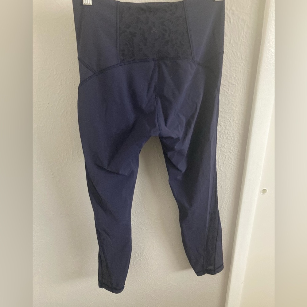 Lululemon leggings with lace detailing.
